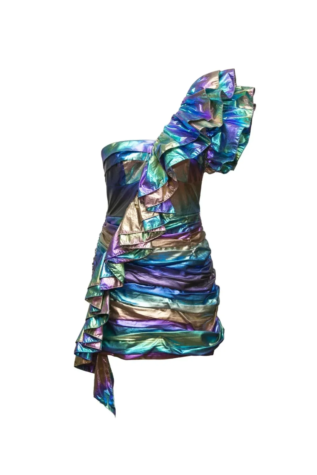 CeliaB Haf Mini Dress Metallic Size XS / AU 6 for rent on The Volte - main image