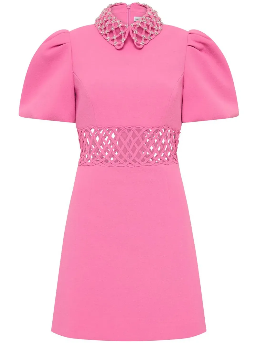 Rebecca Valance Aubree Collar Mini Dress Rose Pink Size 8 for rent on The Volte - main image