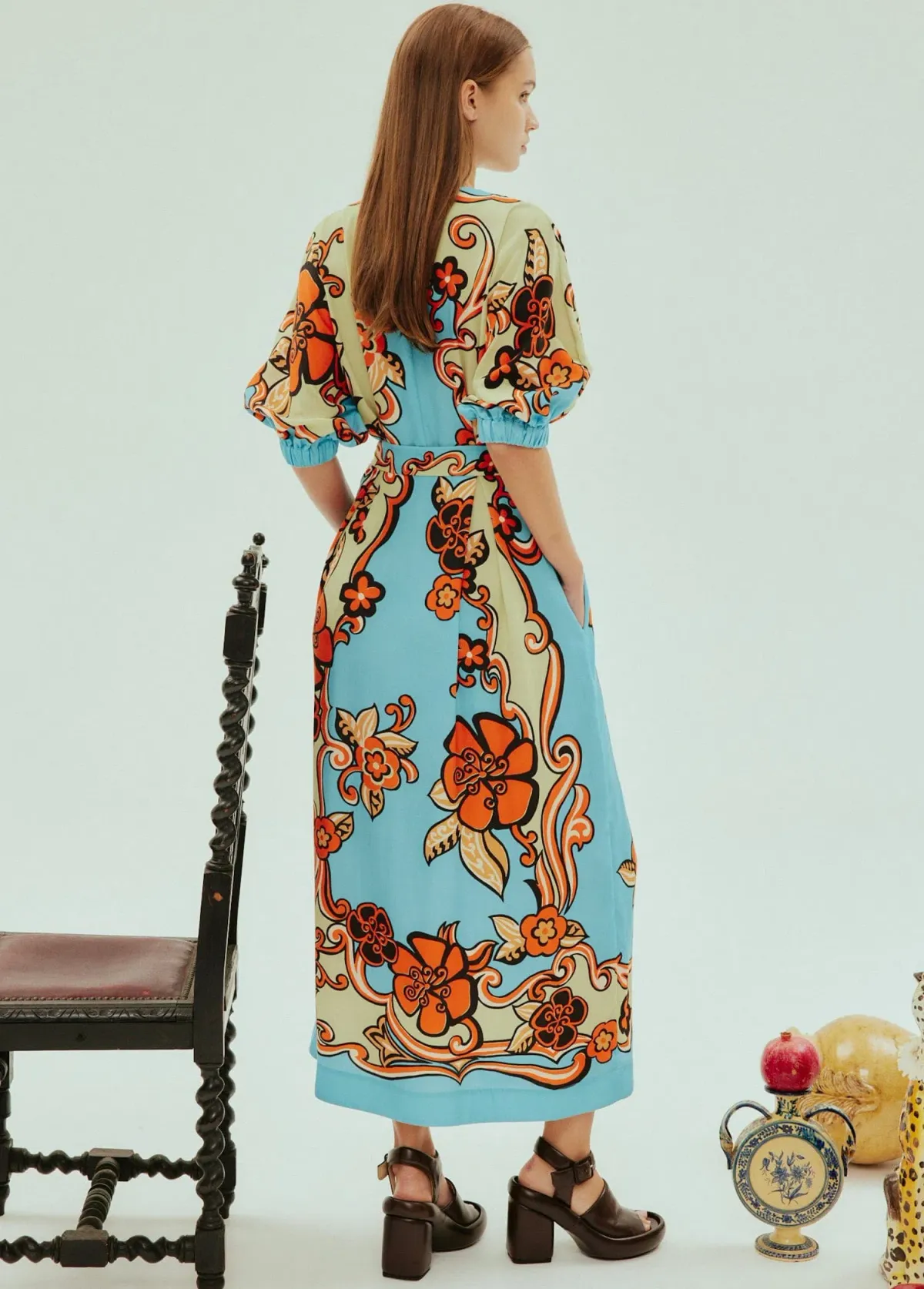 Alémais Ondine Wrap Midi Dress Multi Size 14 - Image 3