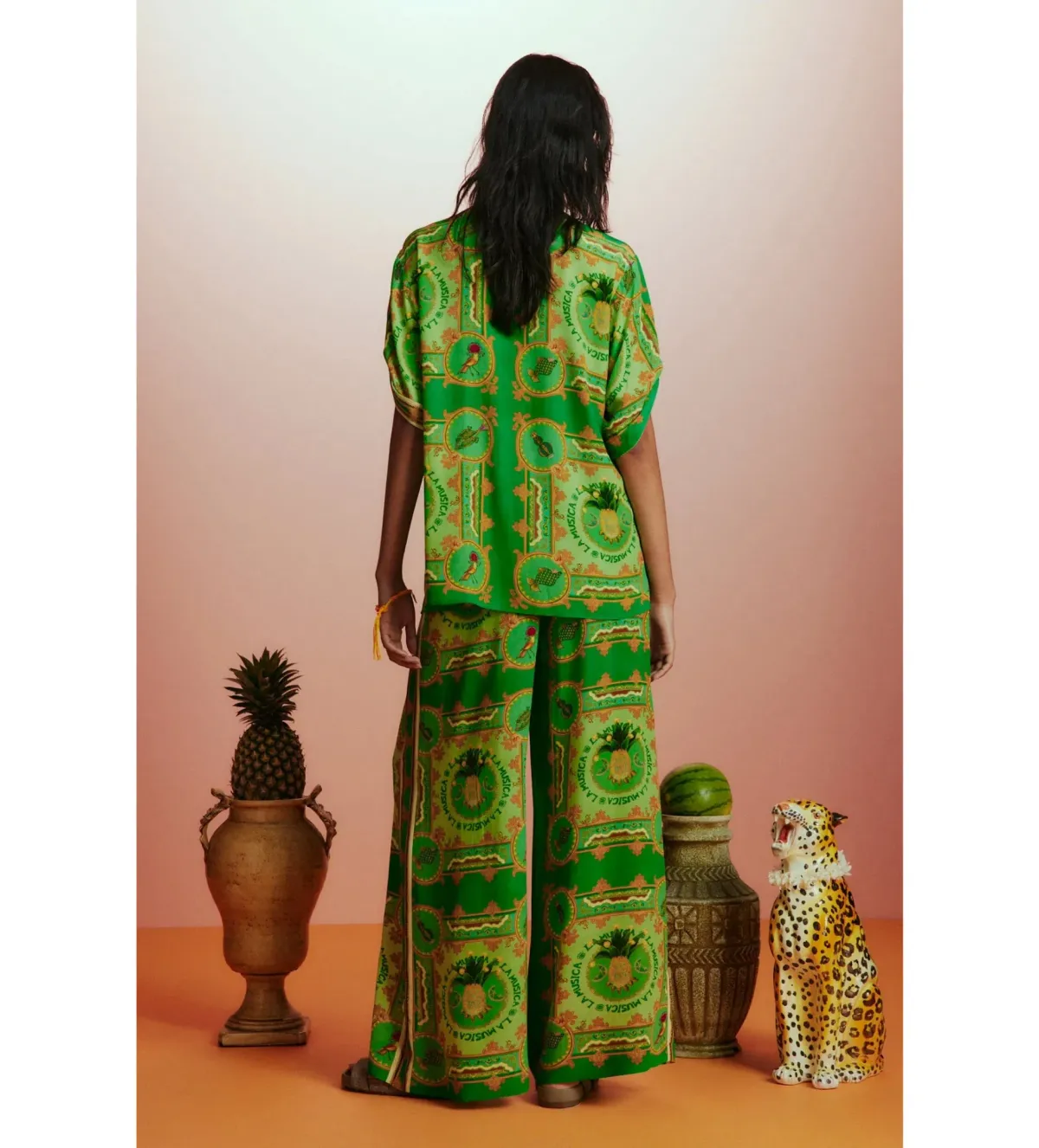 Alémais La Musica Silk Shirt and Pant Green Size AU 16 - Image 4