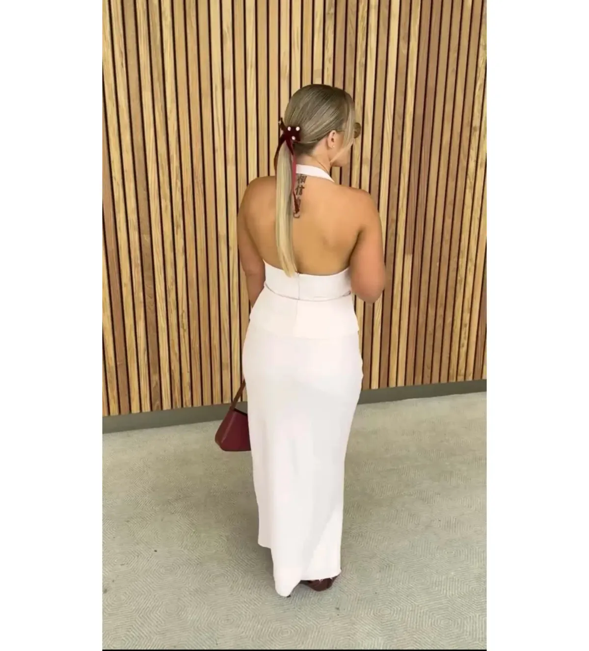 Kookai Ariel Double Belt Halter Top And Maria Maxi Skirt Set in Heavenly Pink Size AU 10 - Image 4