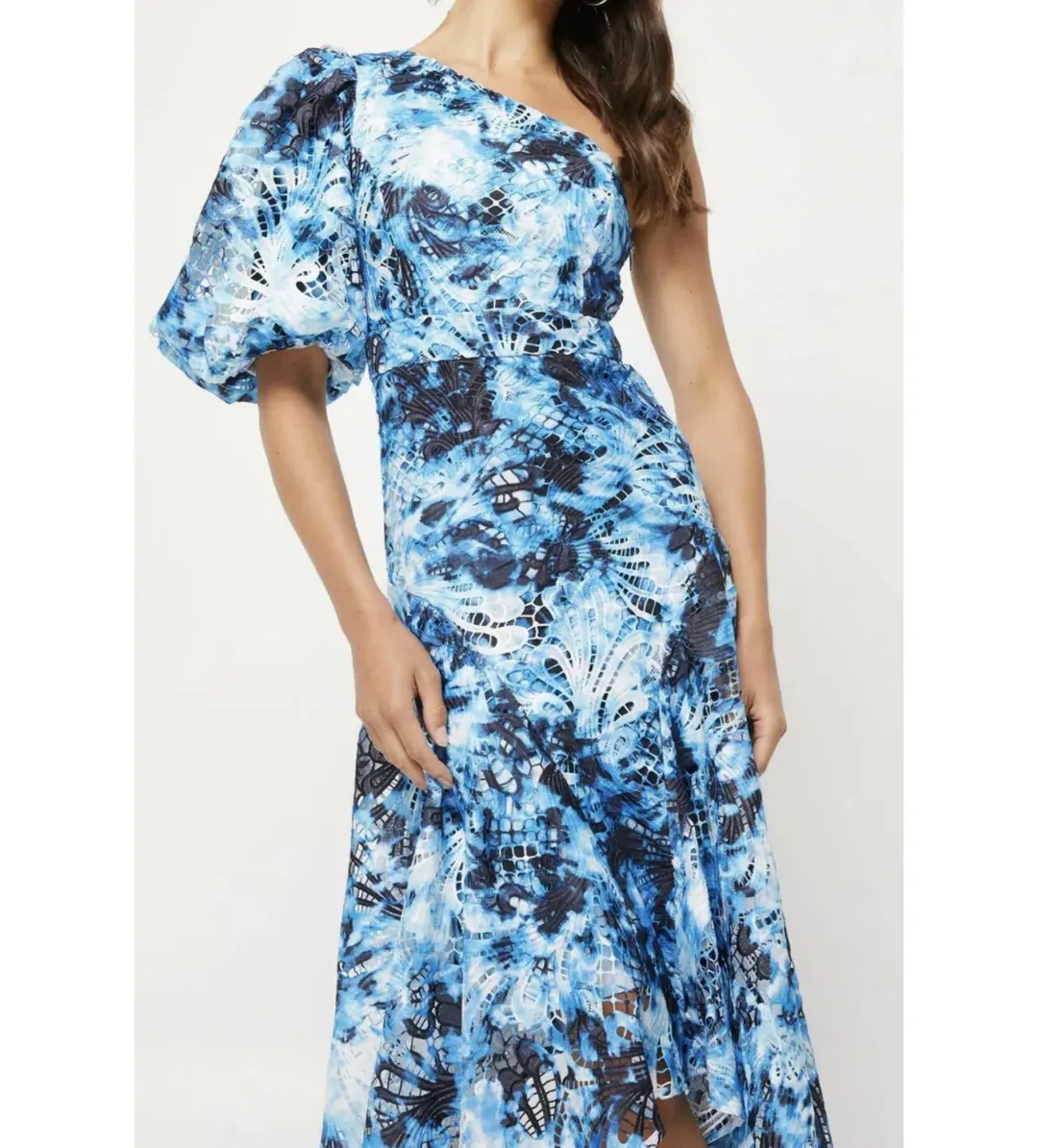 Mossman High Rise Maxi Dress in Blue Tie Dye Size AU 14  for rent on The Volte - main image