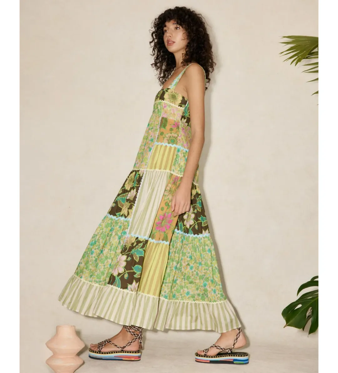 Alemais Winnie Spliced Midi Dress Floral Size AU 12 for rent on The Volte - main image