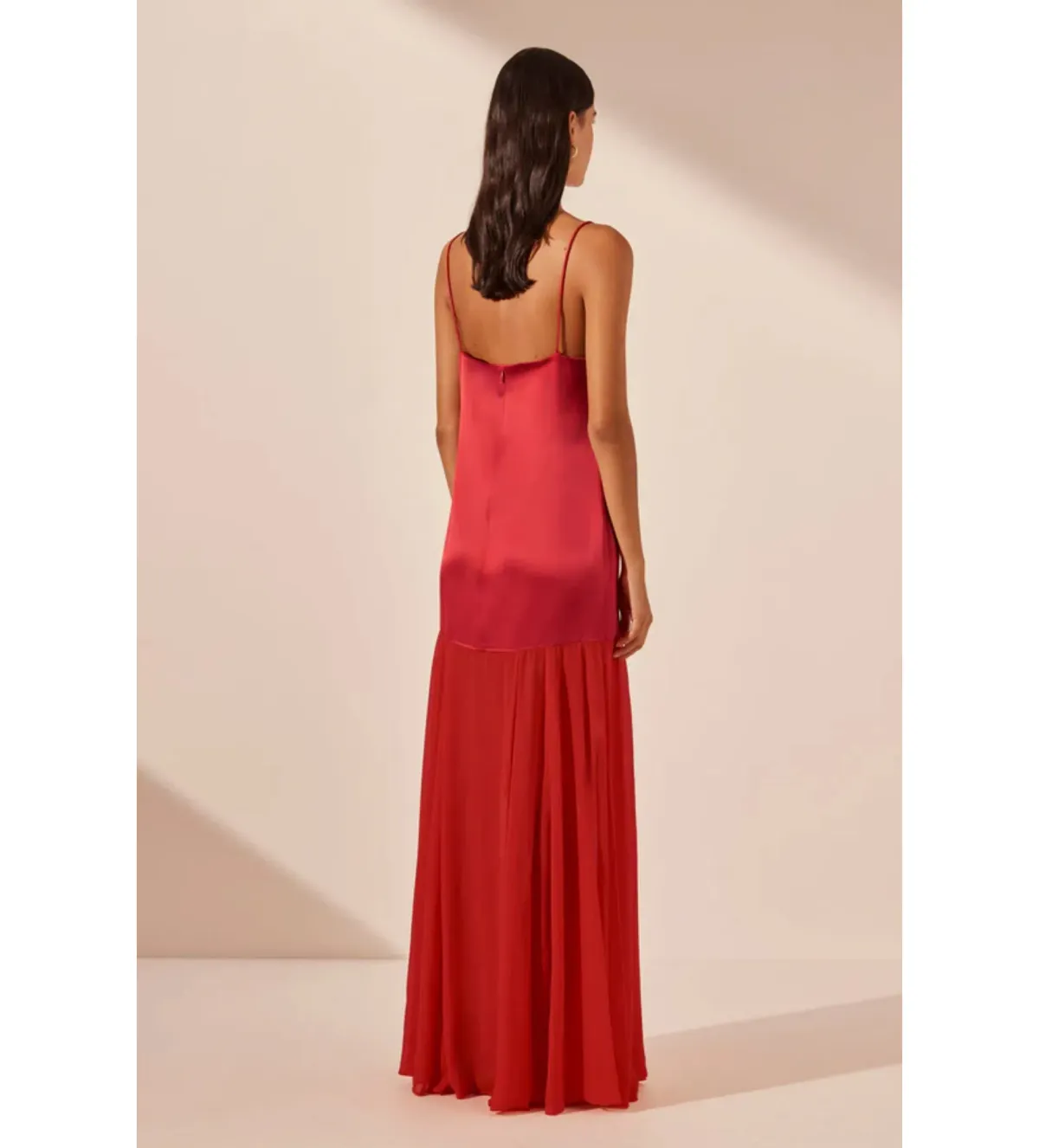 Shona Joy Moraya Dropped Waist Dress Chilli Red Size AU 10 - Image 3