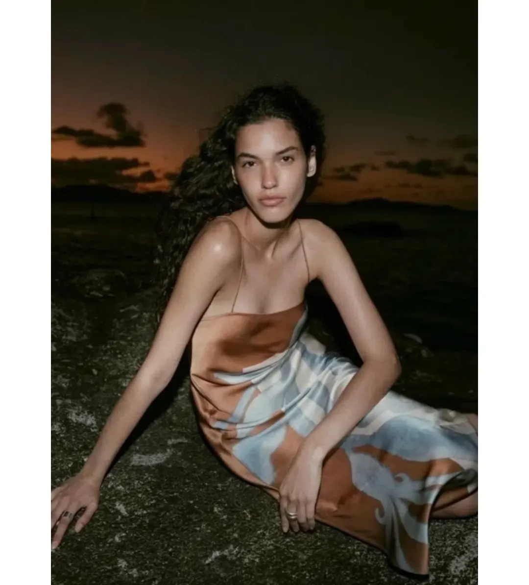 Sir the Label Sorrento Slip Dress in Sciarpa Print Size AU 10 for rent on The Volte - main image