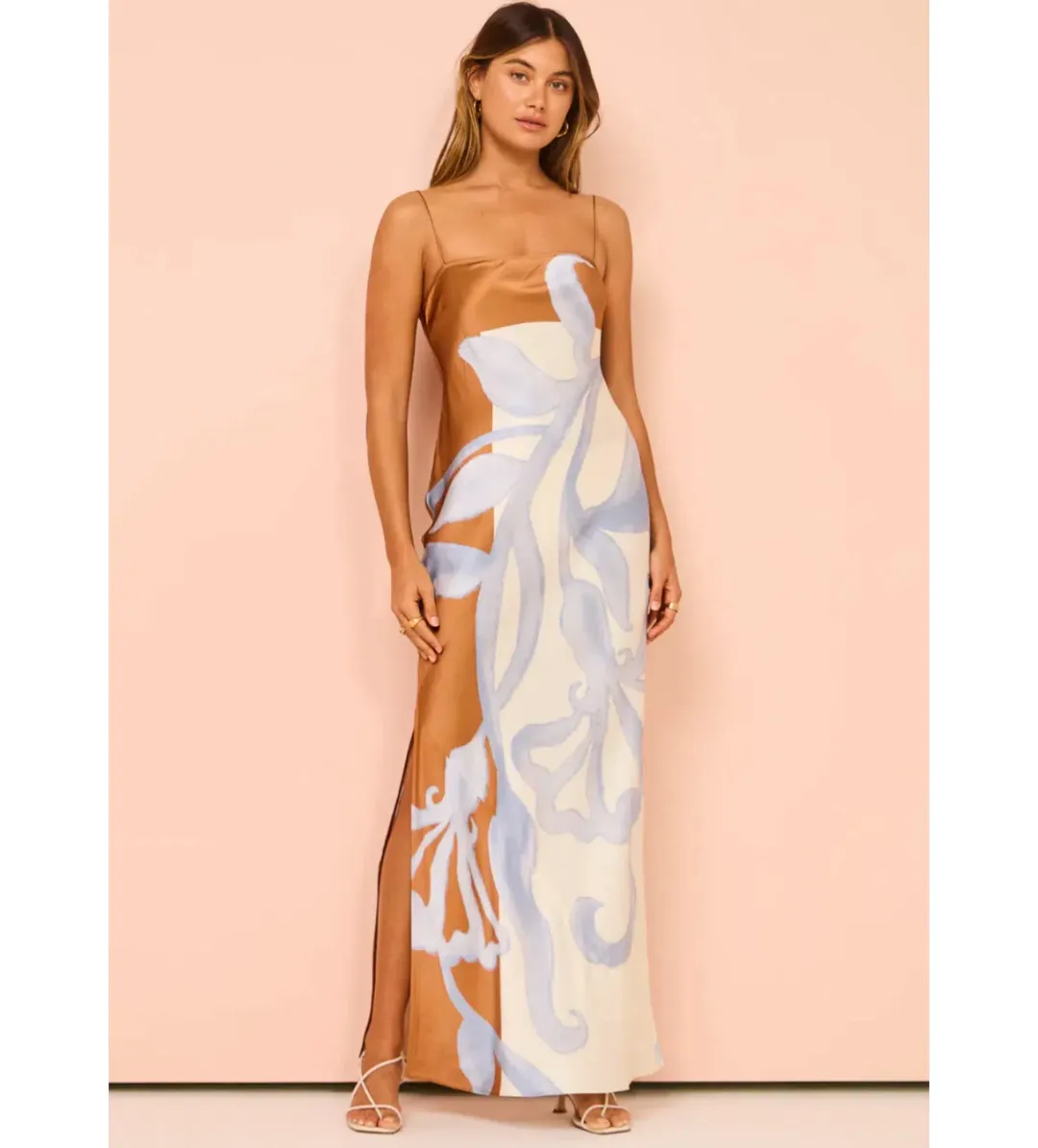 Sir the Label Sorrento Slip Dress in Sciarpa Print Size AU 10 for rent on The Volte - main image