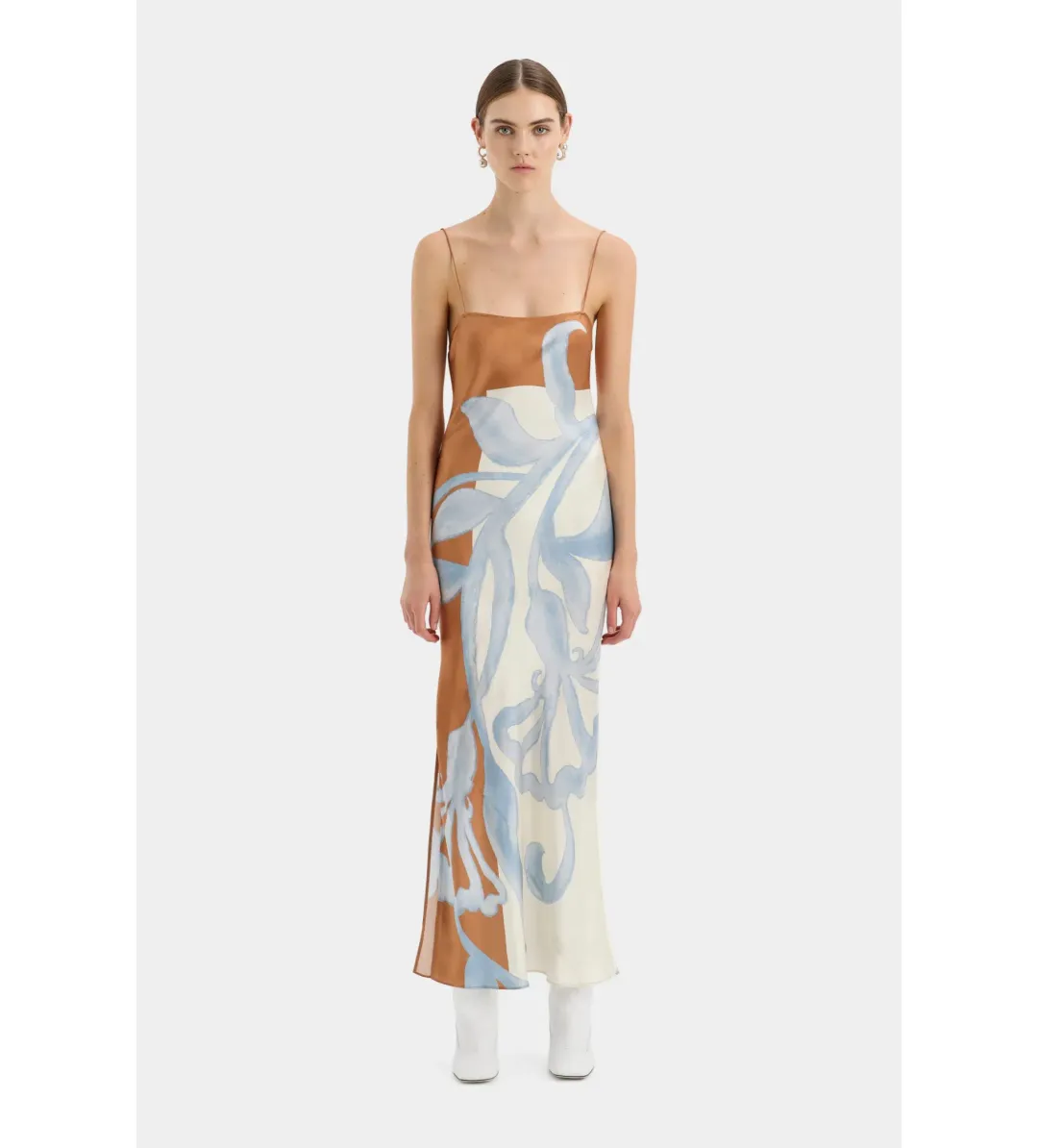 Sir the Label Sorrento Slip Dress in Sciarpa Print Size AU 10 for rent on The Volte - main image