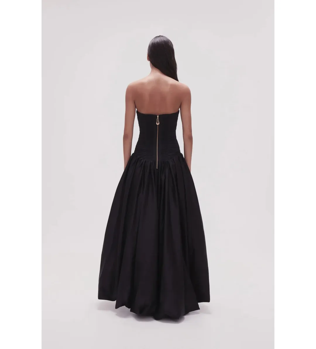 Aje Violette Bubble Hem Maxi Dress Black Size AU 14 for rent on The Volte - main image