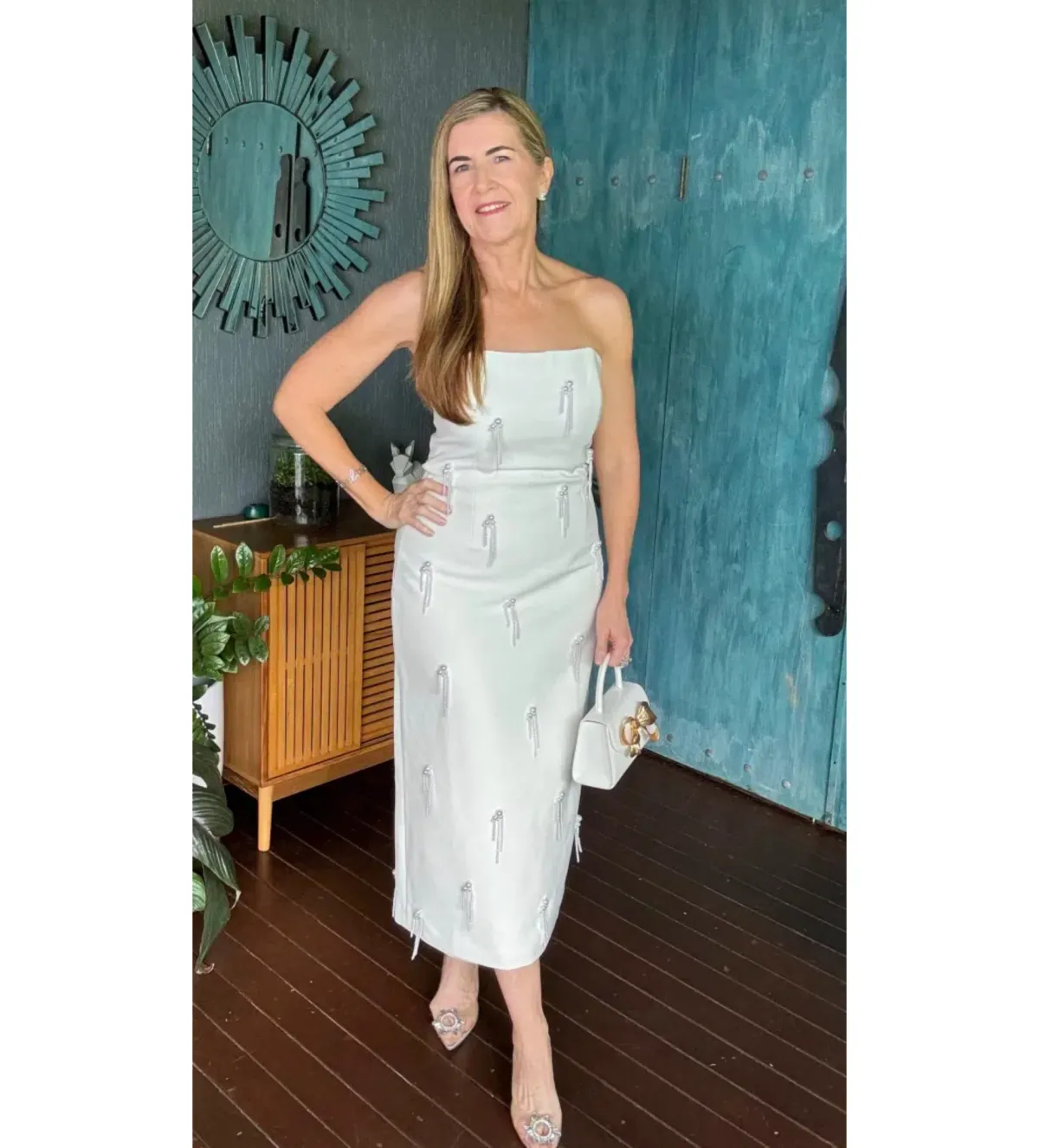 Odd Muse Ultimate Muse Embellished Midi Dress White Size AU 6 - Image 1