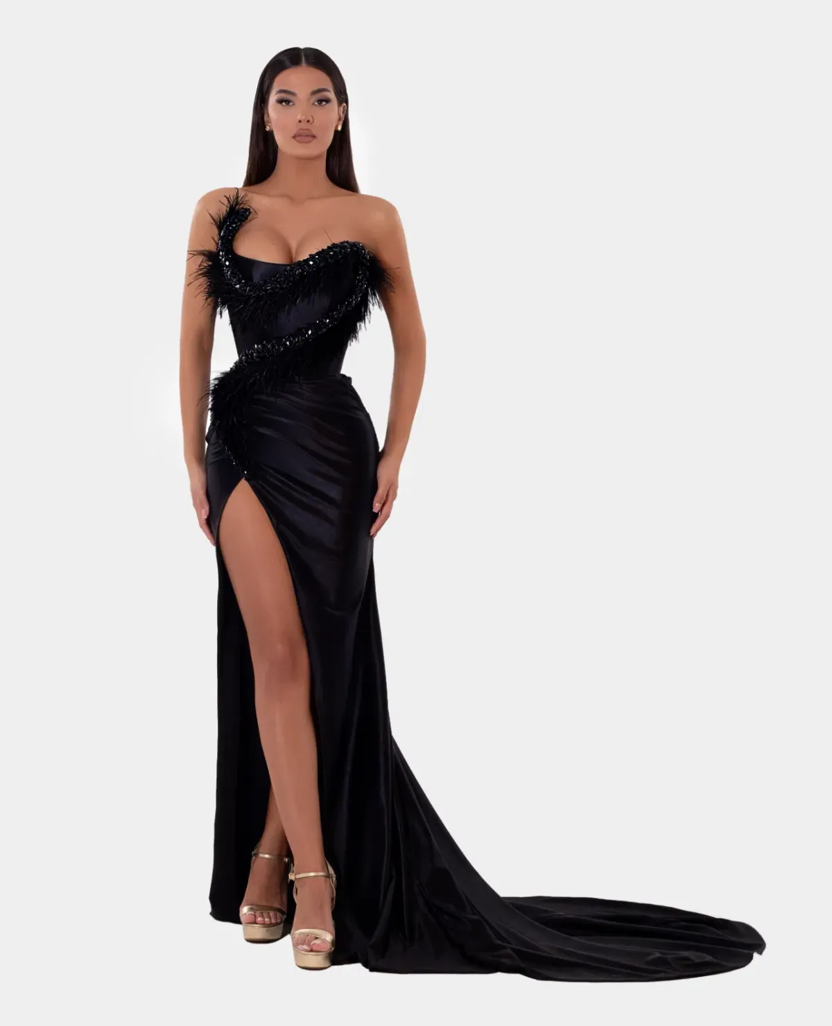 Albina Dyla Corset Gown Black Size AU 14  - Image 1