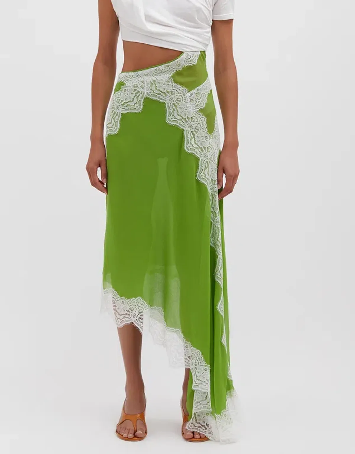 Christopher Esber Verve Twisted Tee Dress Verde White Size 8 - Image 5