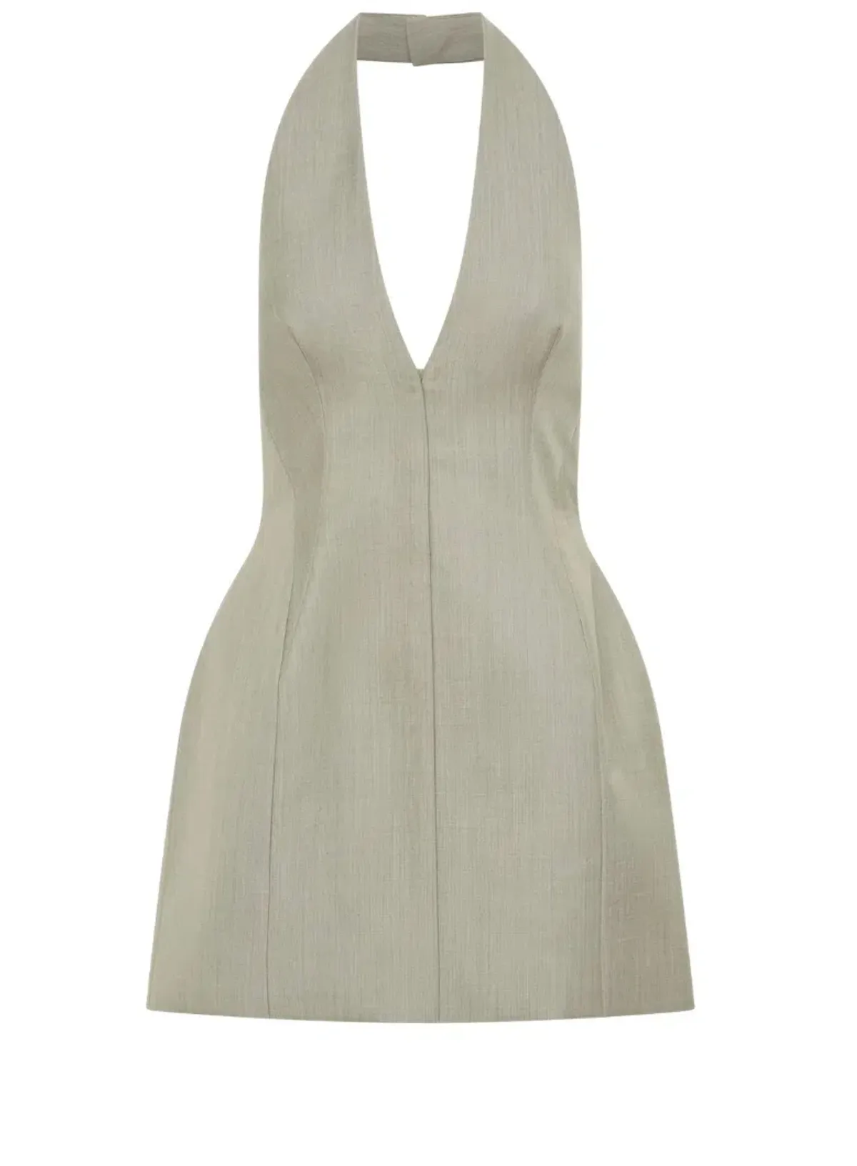  Camilla and Marc Pompidou Halter Neck Mini Dress in Green Olive Marle Size 10 - Image 5