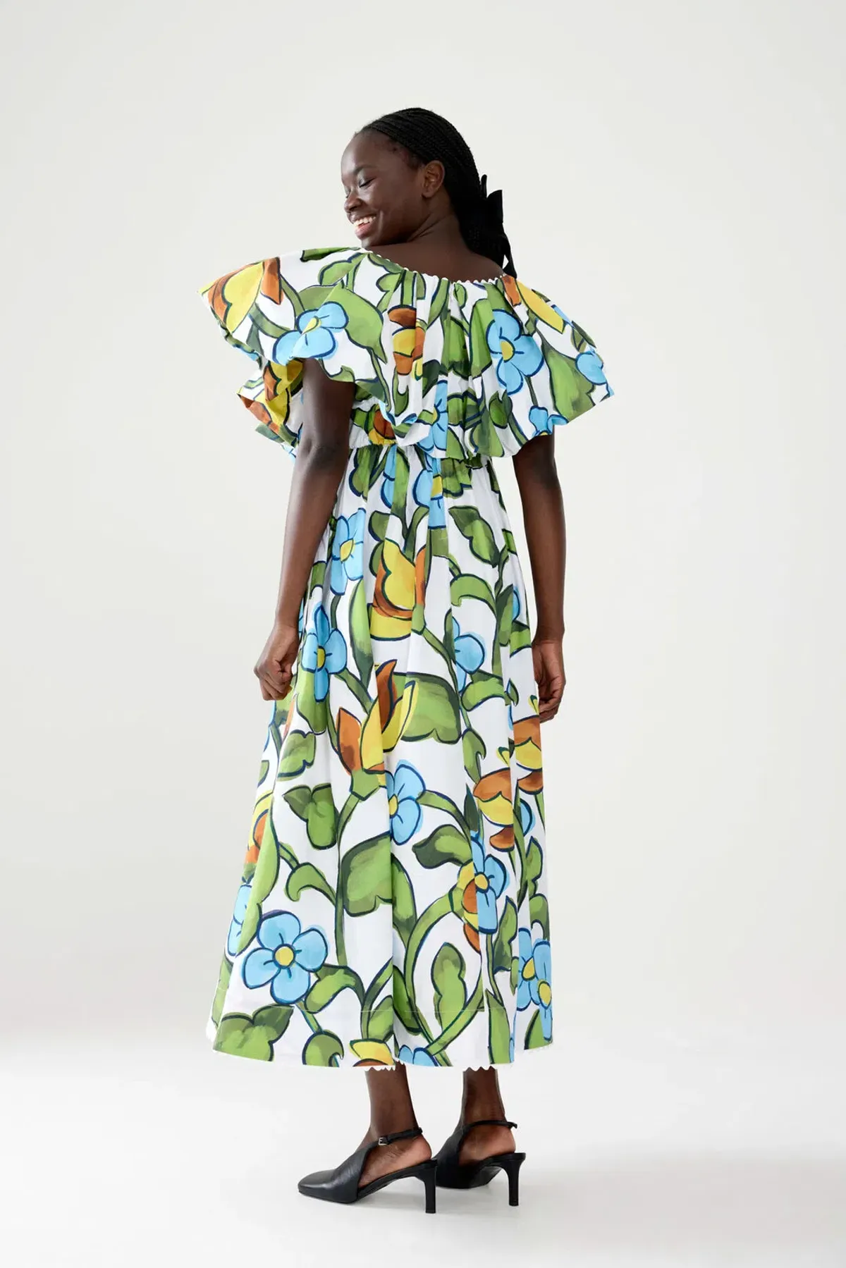 Binny The Front Lawns Midi Dress Multi Floral Size 16 - Image 3