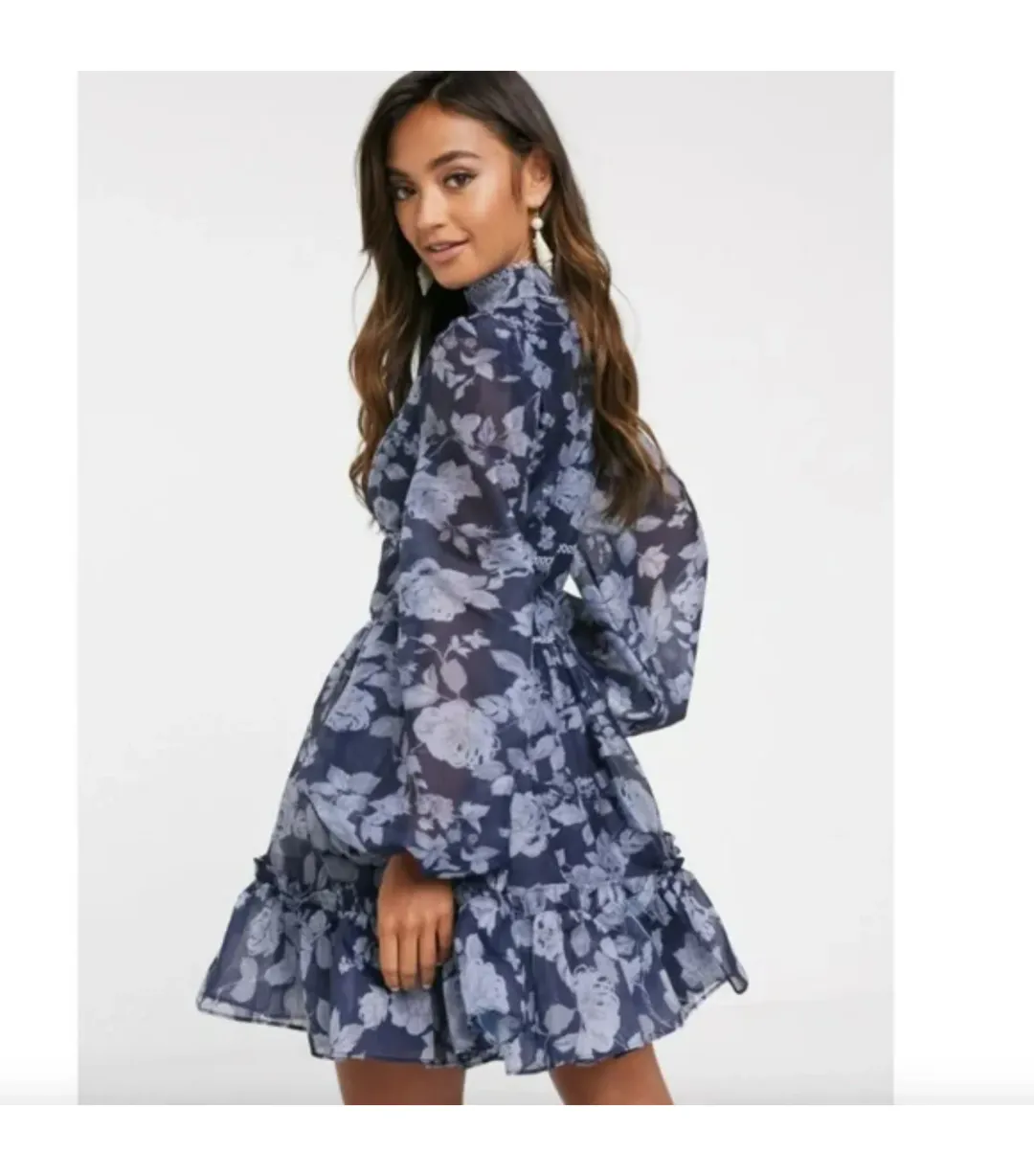 Keepsake the Label Halo Mini Dress Blue Floral Size XXS / AU 4 for rent on The Volte - main image