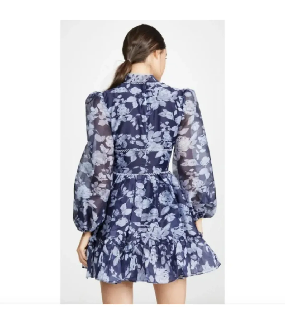 Keepsake the Label Halo Mini Dress Blue Floral Size XXS / AU 4 for rent on The Volte - main image