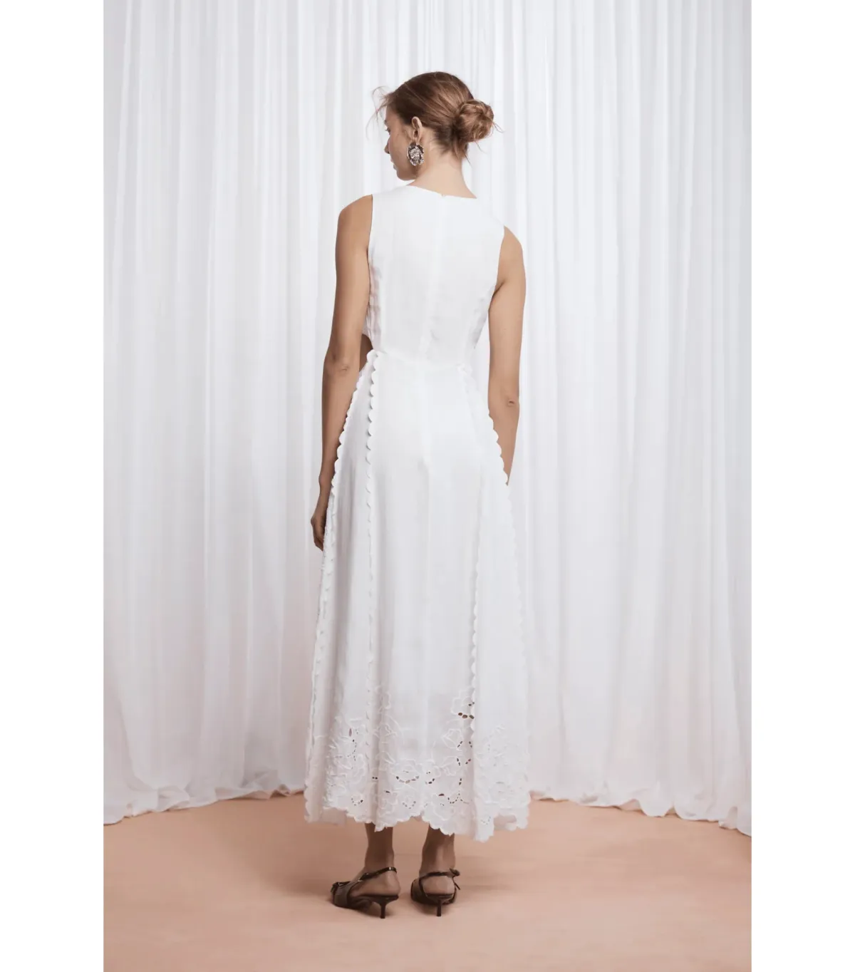 Lovaan Amelia Cutwork Embroidered Dress White Size AU 10 - Image 4