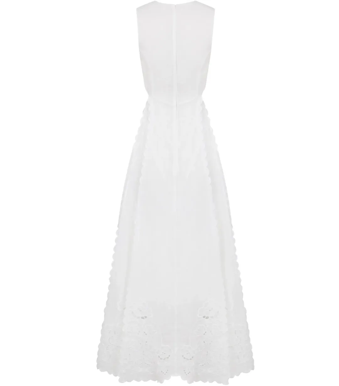 Lovaan Amelia Cutwork Embroidered Dress White Size AU 10 for rent on The Volte - main image