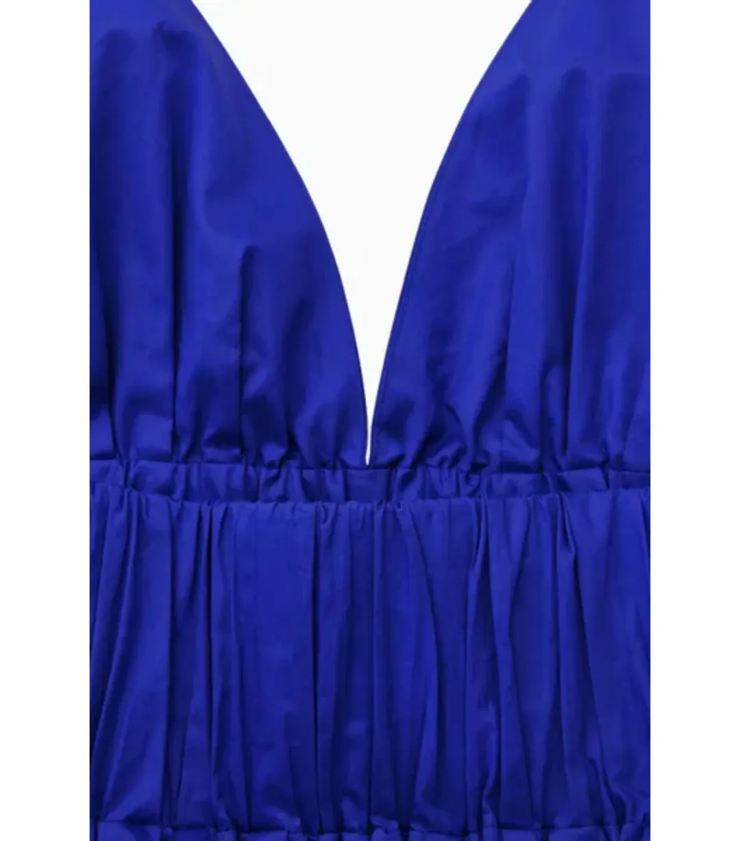 Cos Gathered Halterneck Midi Dress Bright Blue Size AU 10 for rent on The Volte - main image