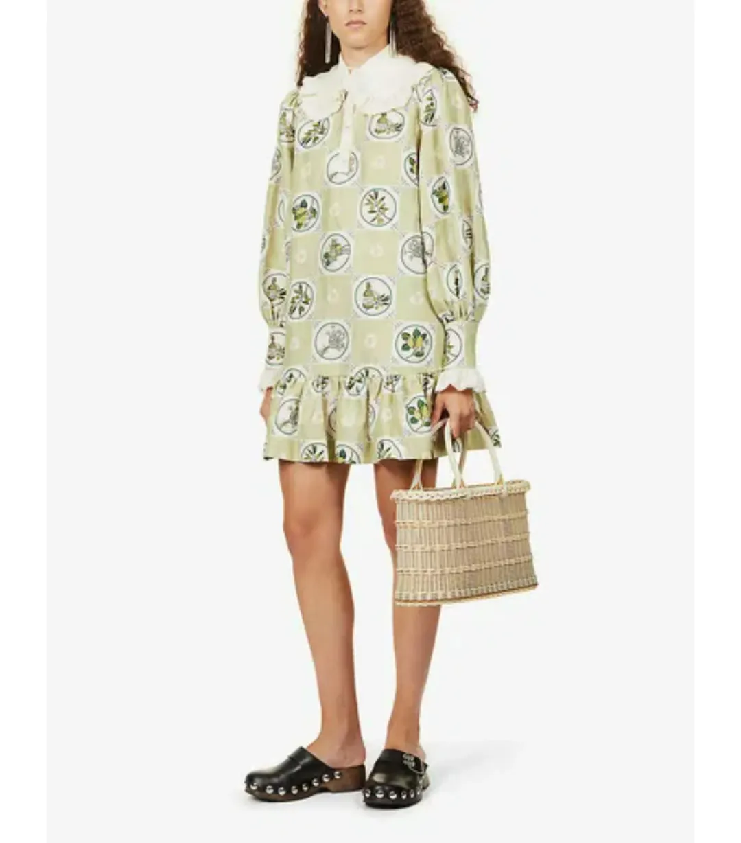 Alémais Sofia Mini Dress in Olive Size AU 14 for rent on The Volte - main image