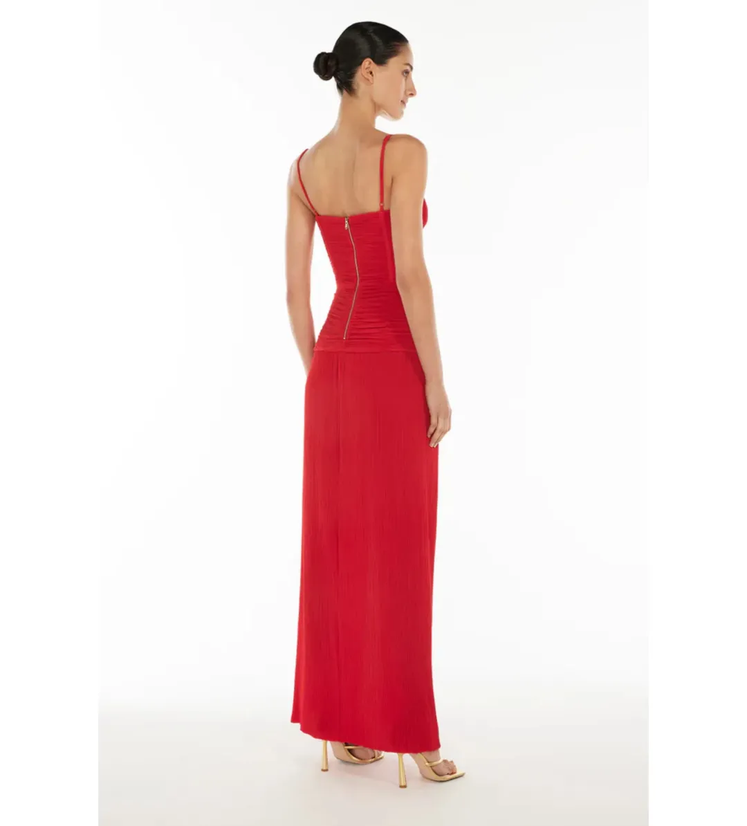 Manning Cartell Double Time Pleat Dress Red Size AU 14 for rent on The Volte - main image