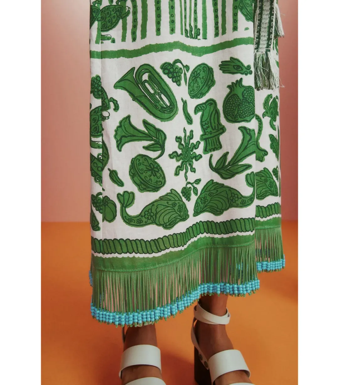 Alemais Lulu Sleeveless Mini Dress Green Print Size AU 16 for rent on The Volte - main image