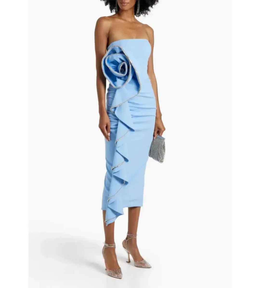 Rachel Gilbert Santiago Dress Sky Blue Size 10 for rent on The Volte - main image