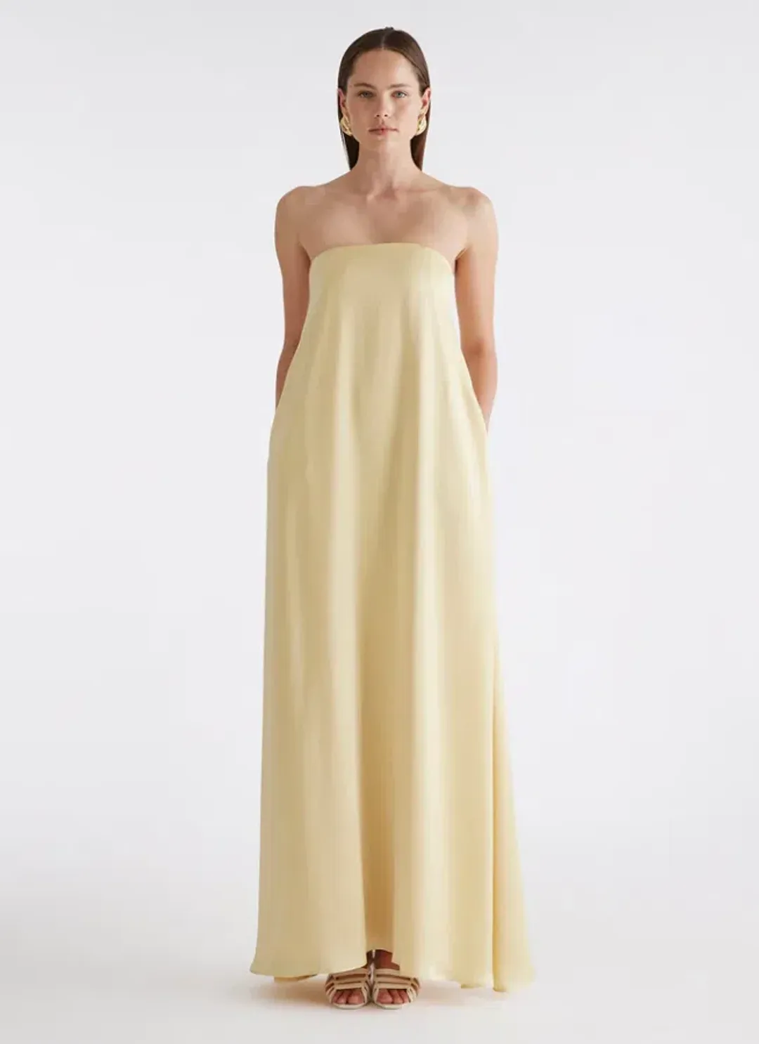 Anna Quan Delfina Dress in Champagne Size 6 for rent on The Volte - main image