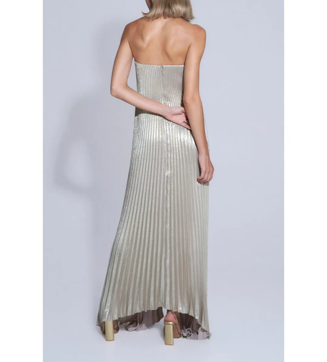 Lidee Black Tie Gown Gold ShimmerSize 8  for rent on The Volte - main image