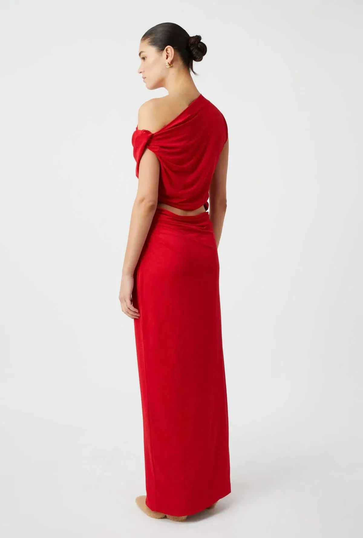Camilla and Marc Annalise Draped Maxi Dress Scarlet Red Size 12 - Image 3