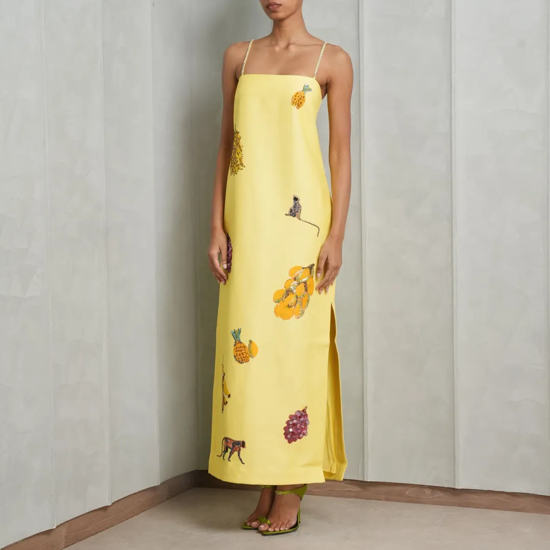 Alemais Diamond Dancer Midi Dress Yellow Size 10  for rent on The Volte - main image