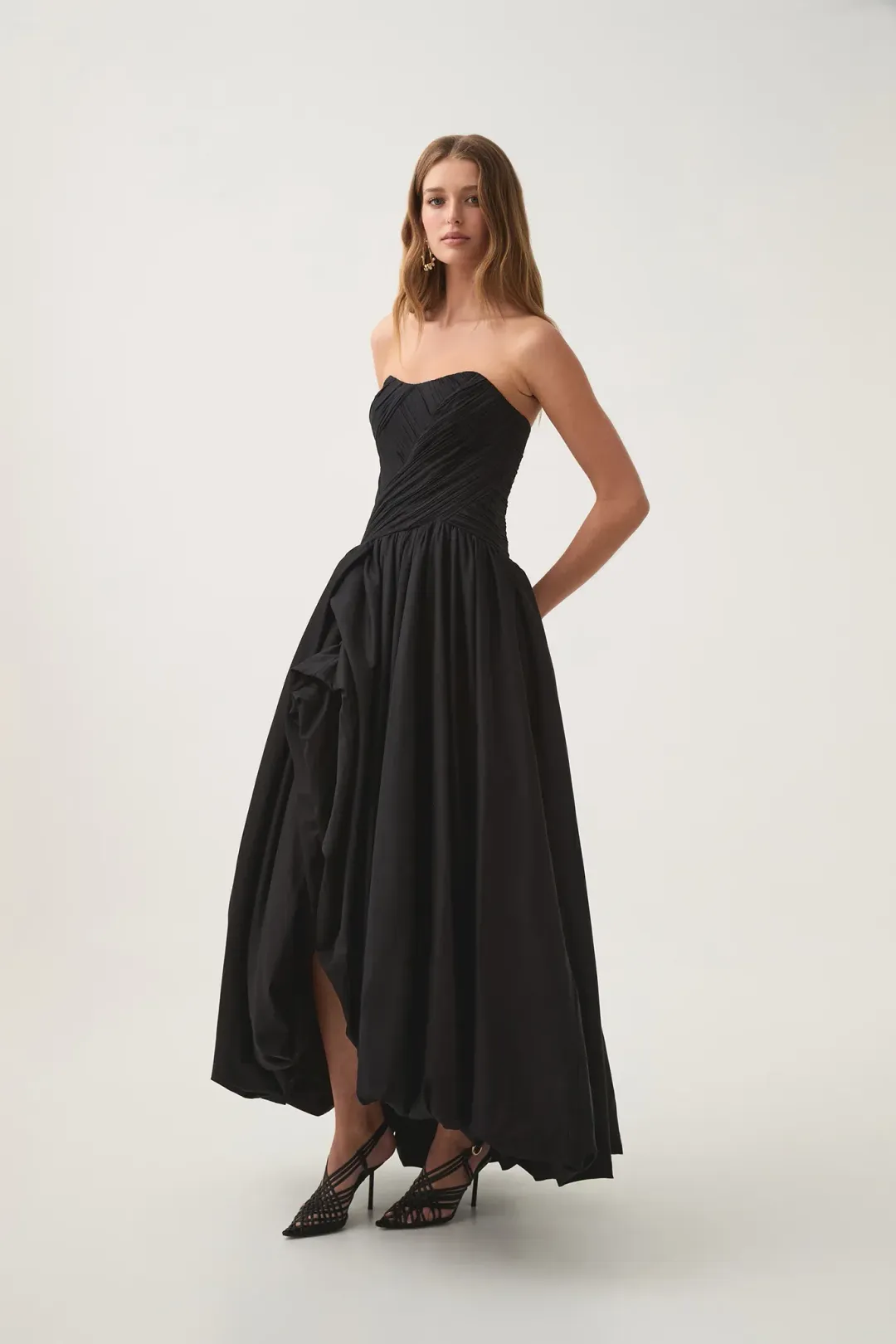 Aje Spatial Maxi Dress Black Size 8 for rent on The Volte - main image
