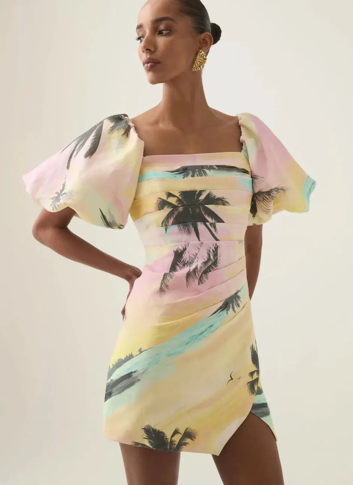 Aje Paradise Wrap Front Mini Dress Sunset Sky Size 12  - Image 4