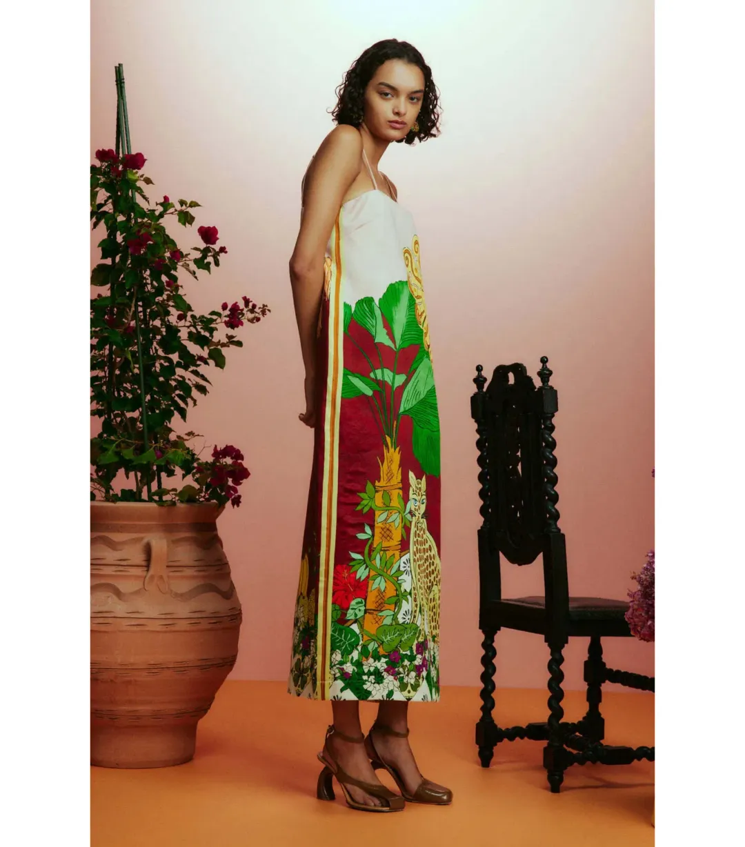 Alemais Tiger Slip Dress Multi Size AU 8 for rent on The Volte - main image