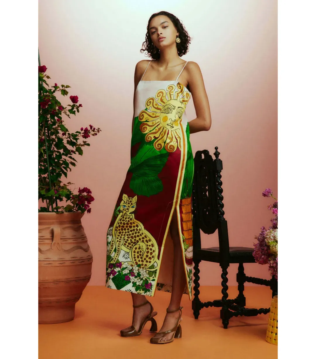 Alemais Tiger Slip Dress Multi Size AU 8 for rent on The Volte - main image