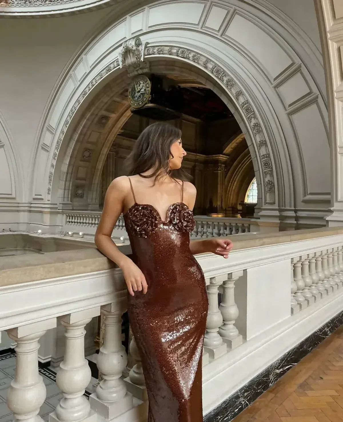 Mew Mews Lorelei Dress Brown Sequin Size S/M - Image 1