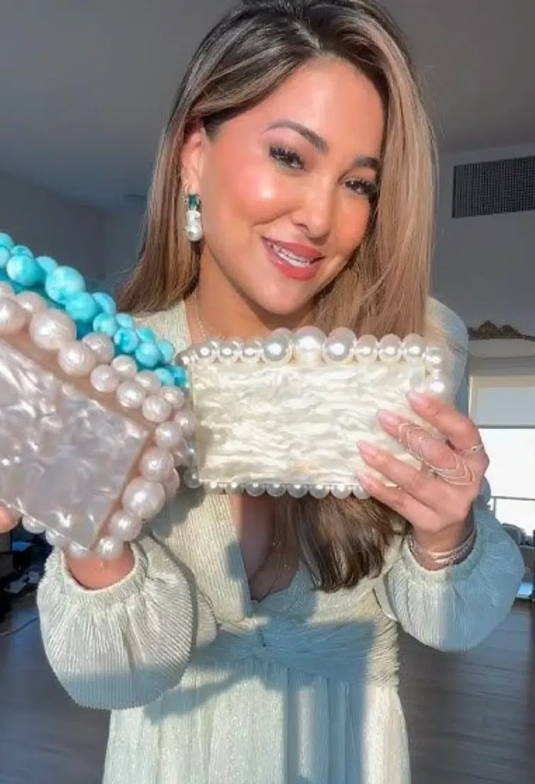 Cult Gaia Eos Clutch in Pearl for rent on The Volte - main image