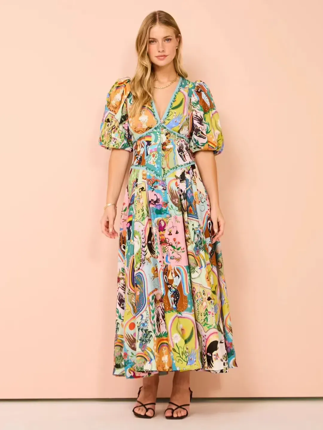Alemais Evergreen Midi Dress Multi Size AU 6  for rent on The Volte - main image