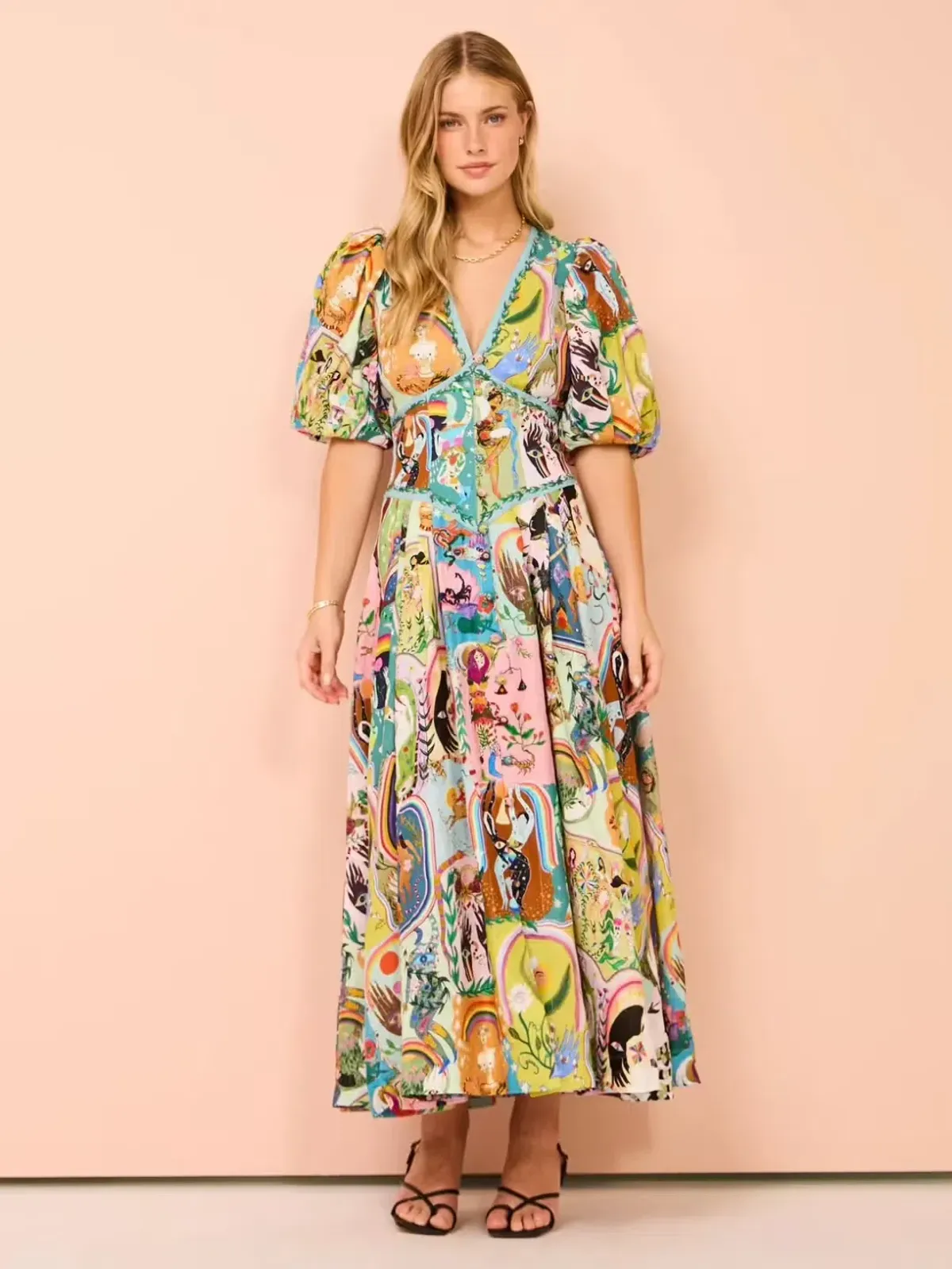 Alemais Evergreen Midi Dress Multi Size AU 6  - Image 2