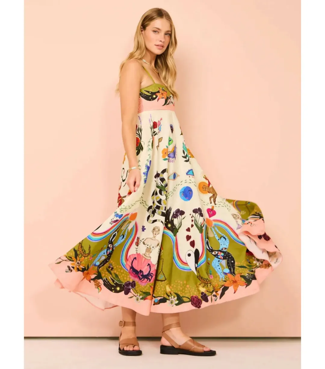 Alemais Evergreen Sundress Print Size AU 6 for rent on The Volte - main image