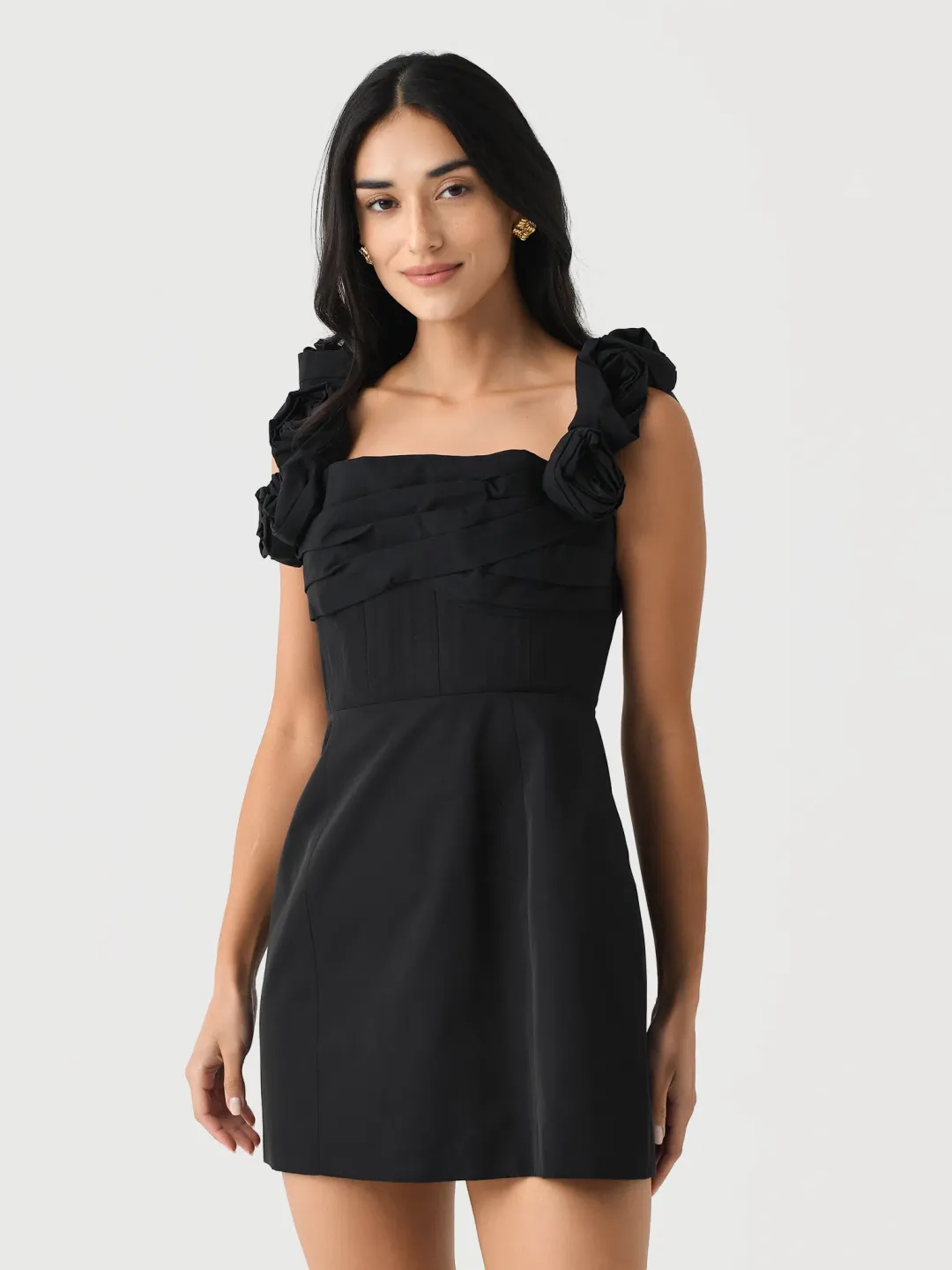 Rachel Gilbert Henley Mini Dress Black Size 0 / AU 6 for rent on The Volte - main image