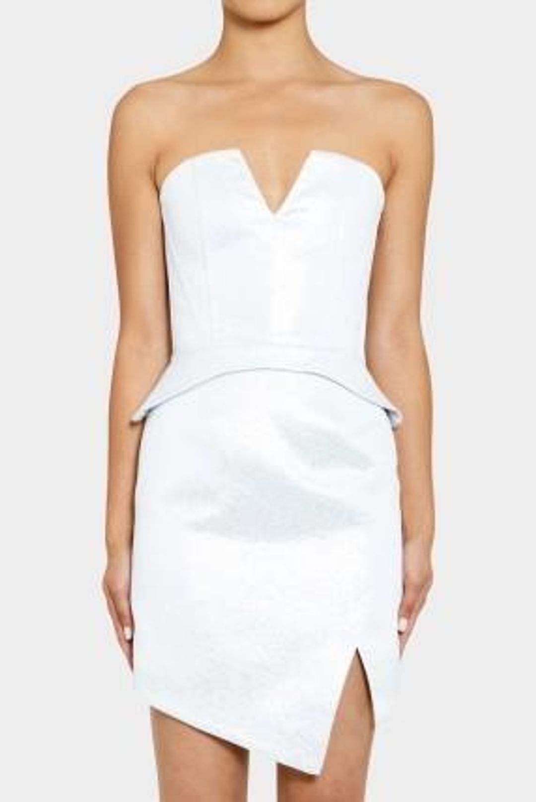Nicholas Foil Jacquard Strapless Dress White 6 for rent on The Volte - main image