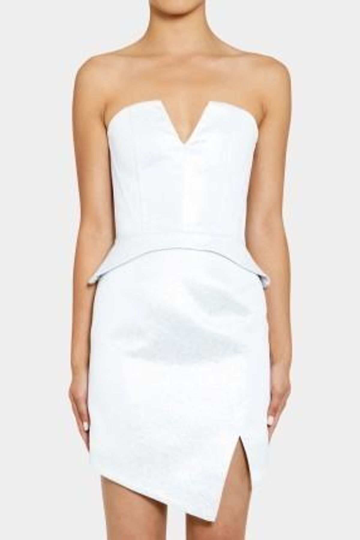 Nicholas Foil Jacquard Strapless Dress White 6 - Image 1