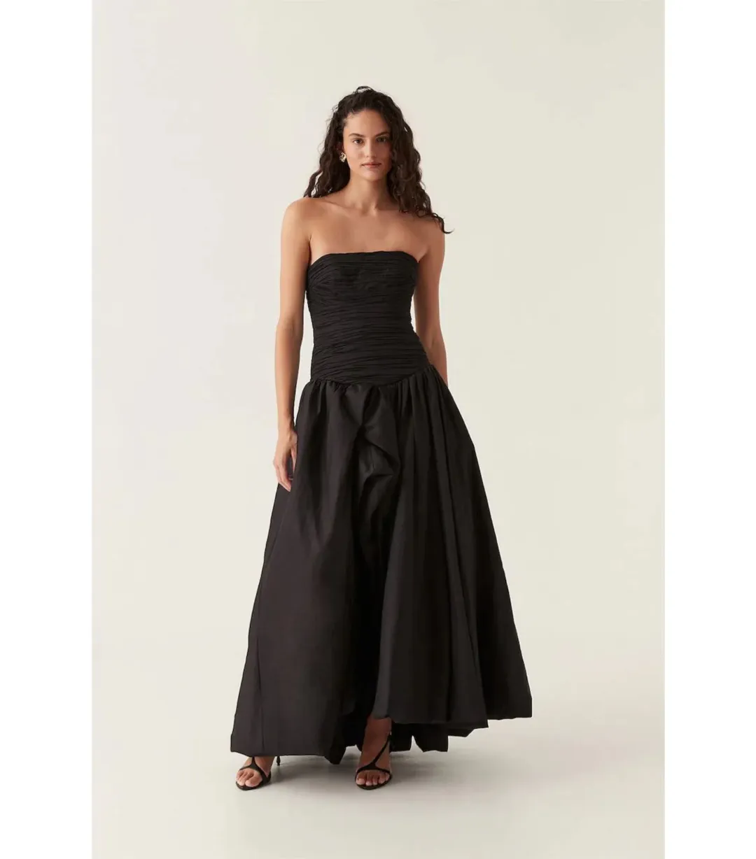 Aje Violet Bubble Hem Maxi Dress Black Size AU 10  for rent on The Volte - main image