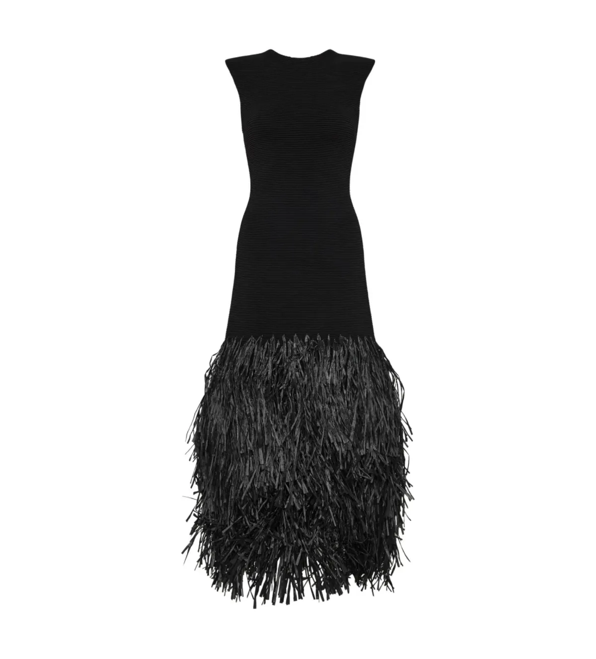 Aje Knitted Raffia Midi Dress Black Size 12 - Image 3