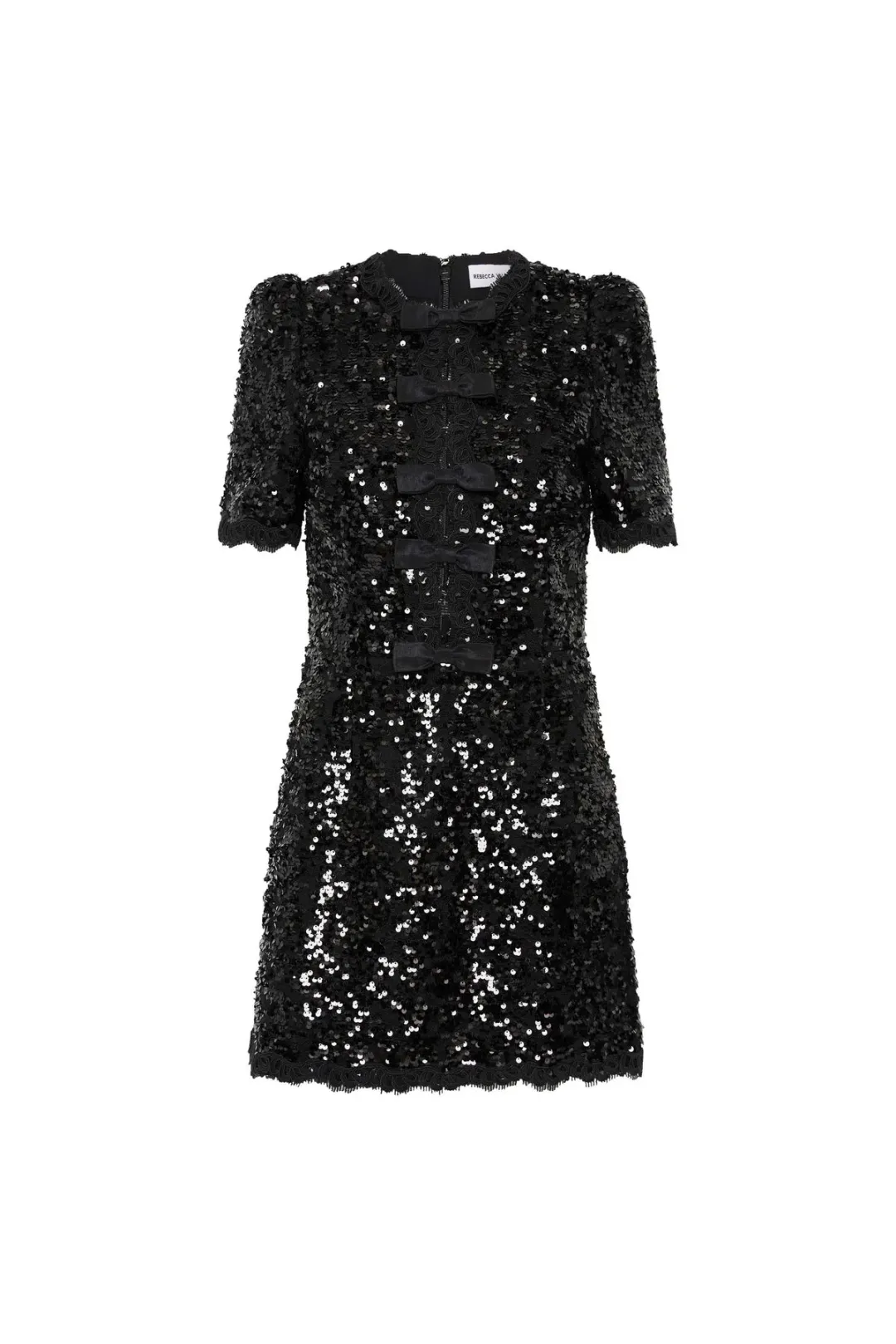 Rebecca Vallance Diana Bow Mini Dress Black Size 6 for rent on The Volte - main image