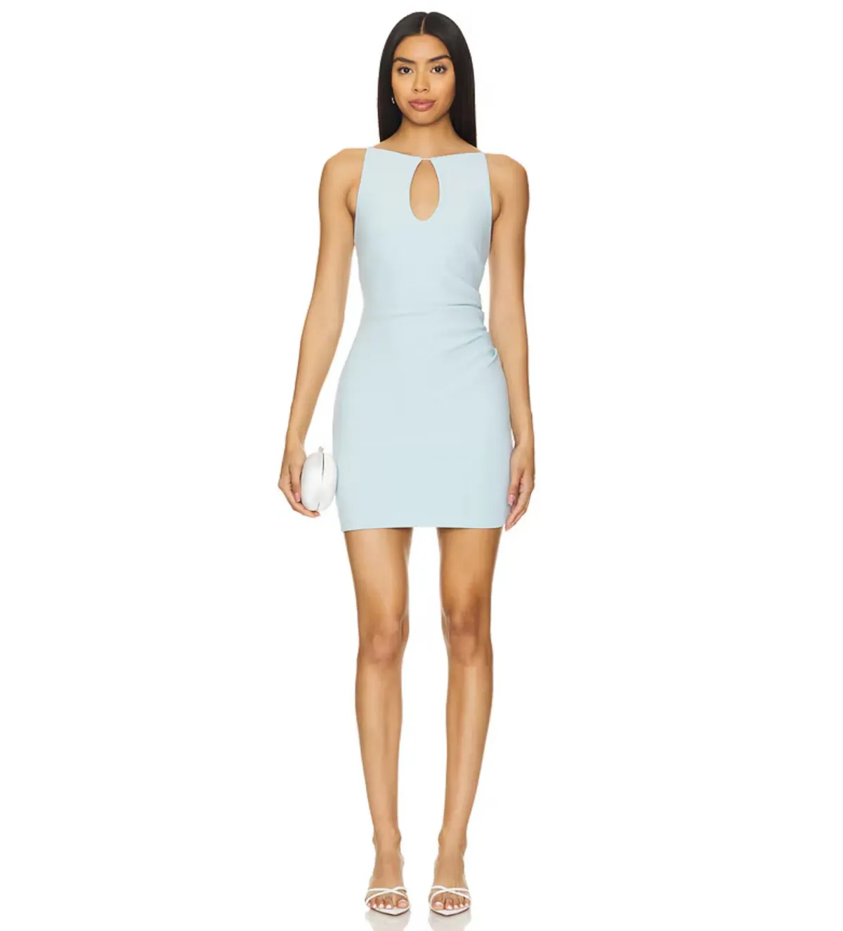 Bec & Bridge Elvie Key Hole Mini Dress In Dolphin Blue Size 10 - Image 1