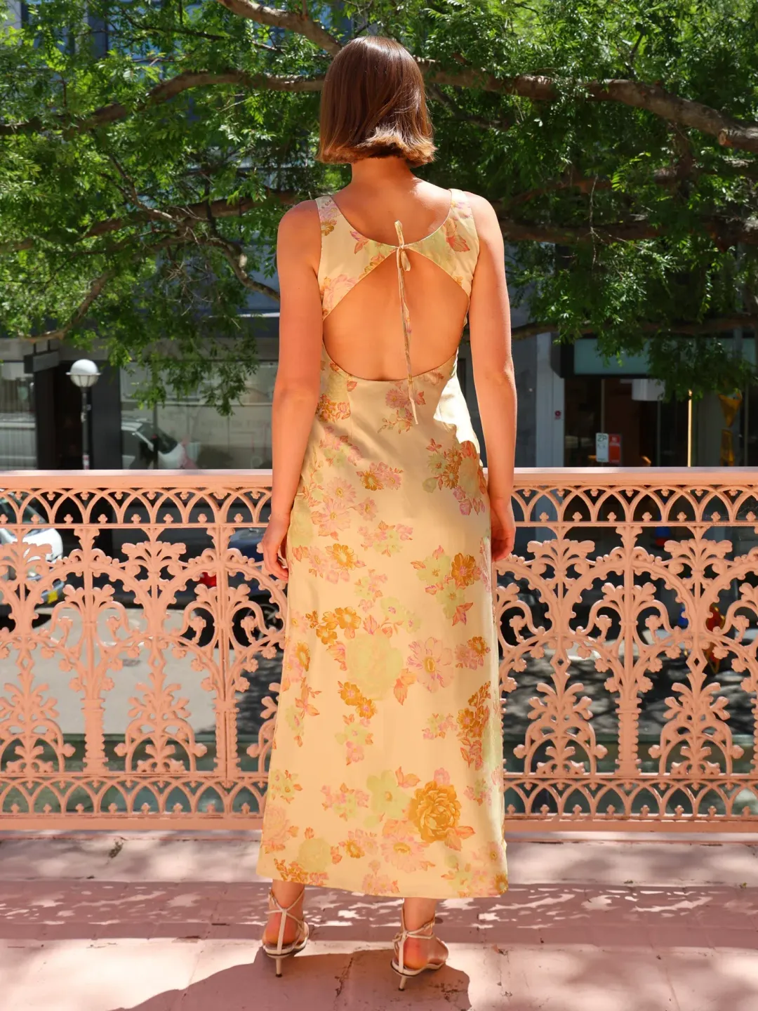 Ownley Andrea Midi Dress Citrus Floral Size 12 for rent on The Volte - main image