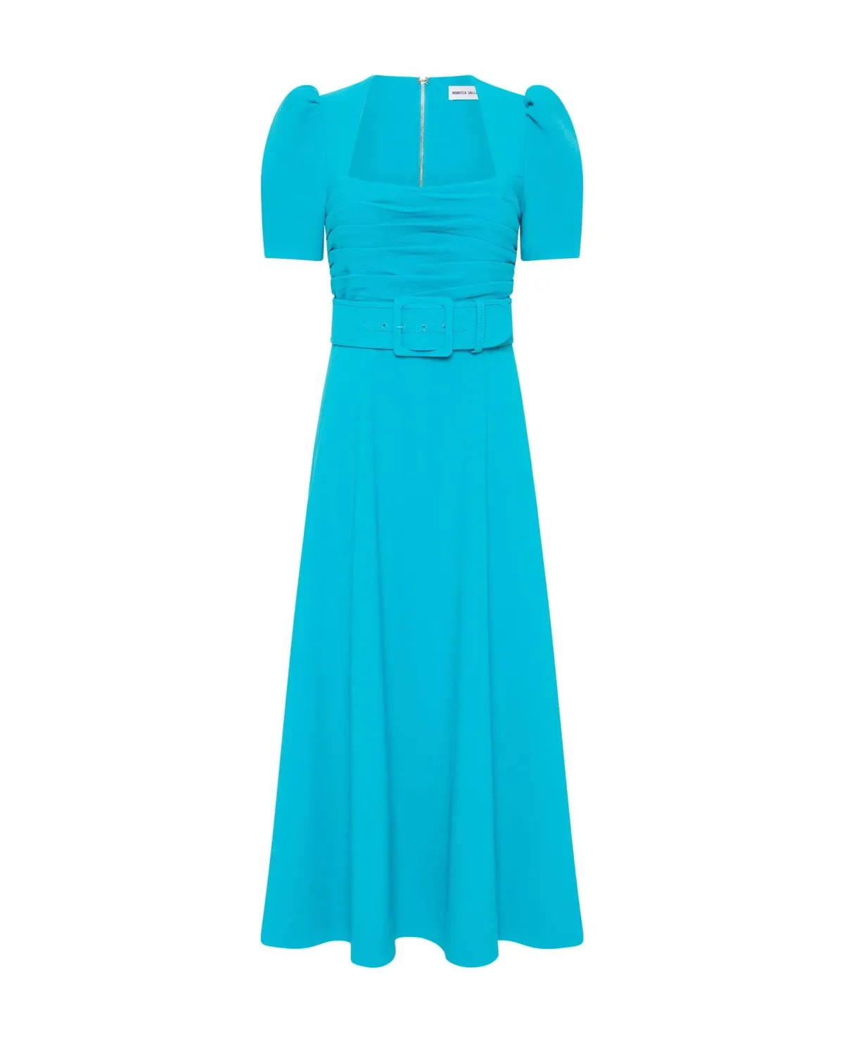 Rebecca Vallance Ella Short Sleeve Midi Dress Blue Size AU 10 - Image 4