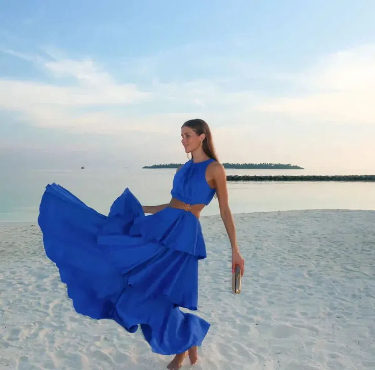 Aje Wave Cut Out Ring Midi Dress Marine Blue Size 10 - Image 5