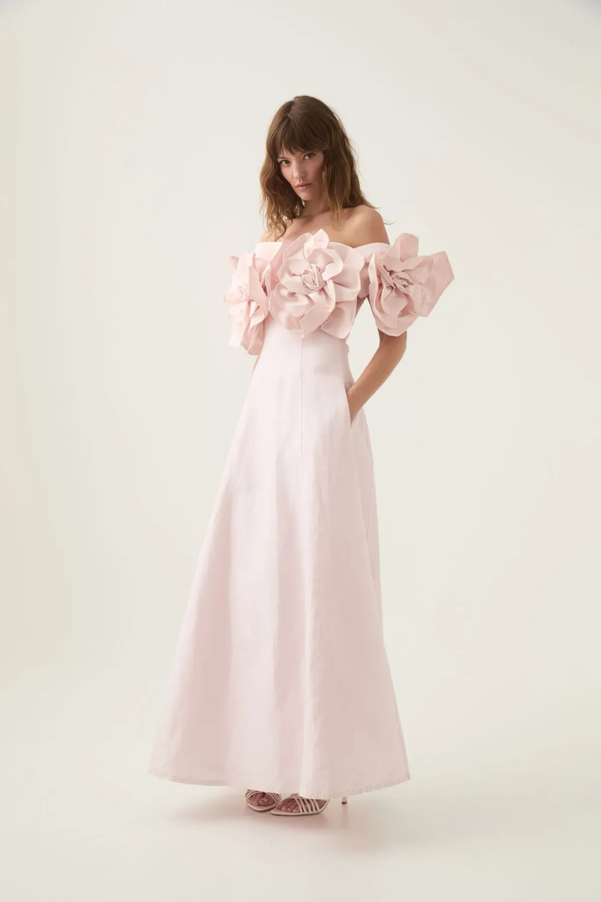 Aje Etta Midi Dress Pastel Pink Size AU 10 - Image 1
